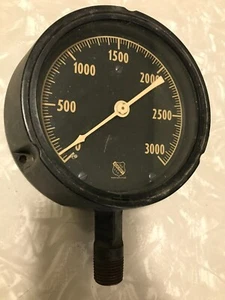 Vintage ASHCROFT Black Dial Manometer 3000 PSI - Bild 1 von 12