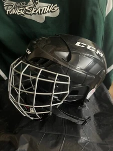 CCM FL40 Black Ice Hockey Helmet S HTFL40C 51-56cm 6 3/8 - 7" Pre Owned - Picture 1 of 12