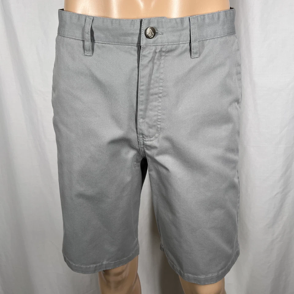 Volcom Men's 32W Gray Frickin Solid Chino Skate Shorts - Image 1 of 4