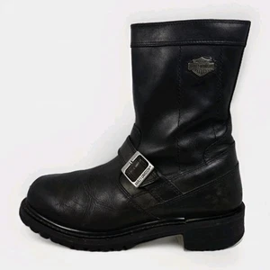 Harley Davidson (96004) Schwarz Leder Reißverschluss Engineer Stiefel - Herren 10 - Bild 1 von 15