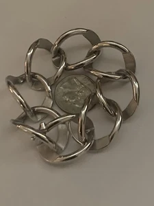 NEW Sterling Silver - ITALY UNO A ERRE Brushed Curb Chain Heavy Bracelet 61g - Picture 1 of 15