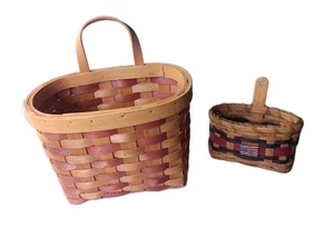Set of 2 Handwoven Wicker Baskets - Picture 1 of 2