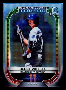 2021 BOWMAN SCOUT'S TOP 100 RIFRATTORE #BTP-11 BOBBY WITT JR. NM - Foto 1 di 2