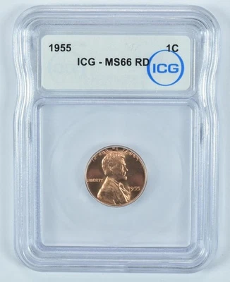 1955 Lincoln Wheat Cent MS66 RD ICG *8762 - Image 1 of 4