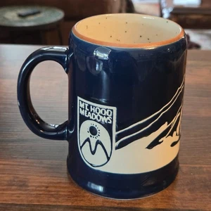 Mt Hood Meadows Ski Resort Oregon Large Blue Ceramic Mug 14 oz - Picture 1 of 5