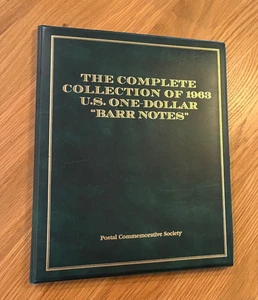 The Complete Collection Of 1963 U S One Dollar Barr Notes by Postal Comm Society - Picture 1 of 5