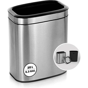 5.3 Gal. Stainless Steel Slim Trash Can with Liner - Picture 1 of 11