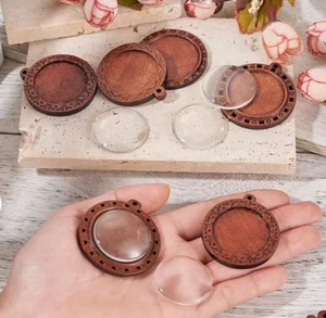 2x Holzanhänger mit transparenter Abdeckung 3 cm - Bild 1 von 3