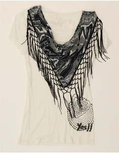 DESIGUAL Womens Graphic T-Shirt Top UK 10 Small White BN13 - Picture 1 of 5