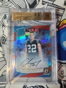 Christian McCaffrey 2017 Optic Rated Rookie RED SSP #'d /50 BGS 9.5 10 Auto - Picture 1 of 3