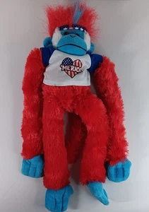 Juguete de Peluche Mono Mohawk Rojo Blanco Azul Corazón Bandera Americana Patriótico 4 de Julio - Imagen 1 de 11