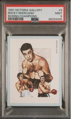 Rocky Marciano PSA 9  Victoria Gallery 1991 Boxing Champions #9 POP 6  - Image 1 of 2