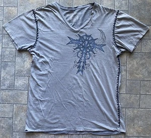 Eighty Eight Men’s Large T Shirt Gray Cross Y2K Cross Tribal - Bild 1 von 18