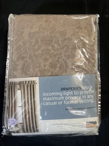 Martha Stewart Chenille Jacquard Solid Back Soft Texture 40”Wx63”L One Panel - Picture 1 of 6
