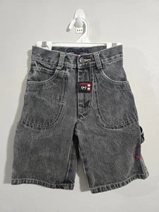 Vintage 1990s Phat Farm Embroidered Baggy Grunge Black Jorts Youth Size 4T  - Picture 1 of 11