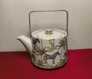 Upper Street Home Zebra Savanna Design Teapot Designed in London - Picture 1 of 9