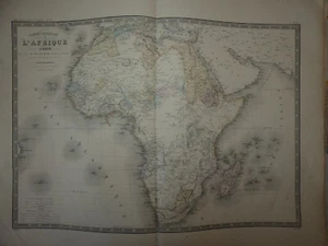 Carte issue atlas universel geographie Brué levasseur 1876 afrique - Picture 1 of 1