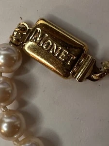Vintage Monet Champagner Perlen Strang Halskette 29" goldfarben Box Verschluss GR-56 - Bild 1 von 5