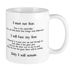 11oz mug Litany Against Fear - Printed Ceramic Coffee Tea Cup Gift - Picture 1 of 1