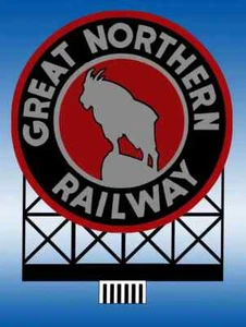 GREAT NORTHERN RAILWAY LIGHTED ANIMATED NEON BILLBOARD SIGN BY MILLER-HO-SCALE - Picture 1 of 1