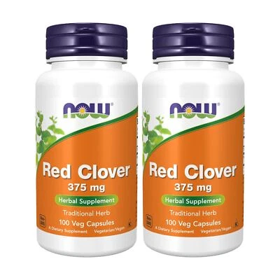 2 x NOW FOODS Trébol Rojo 375 mg 100 Cápsulas Suplemento Herbal Foto 1 de 4