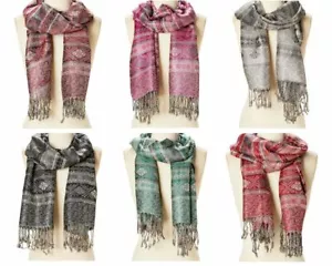 Sciarpa Pashmina Acrilico Geometrico Sciarpe Donna Scialle Avvolgente Stola - Foto 1 di 16