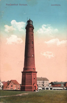 AK Nordseebad Borkum Insel, Leuchtturm Stempel geprüft befördern 1914 (Nr. 2090) - Bild 1 von 2