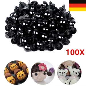 100 Tlg für Teddy Puppen Augen 5-12 mm DIY Plüschtier Sicherheitsaugen bunt DE - Picture 1 of 19