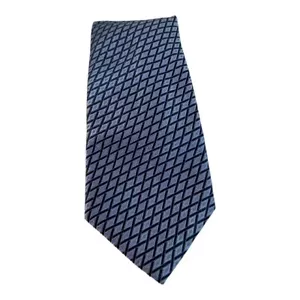 Jos. Cravatta collo da uomo A Bank seta 59"" L 3,5"" W blu nero - Foto 1 di 3