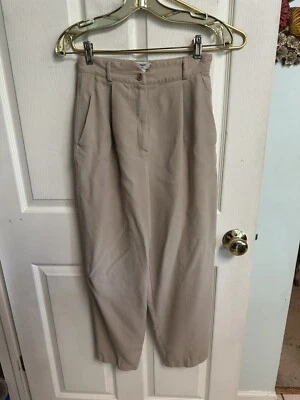 VNT 90s GIORGIO ARMANI pants trousers stretch wool straight Tan beige Med 42 8 - Image 1 of 4