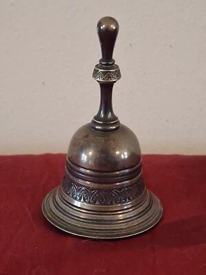 Sino de jantar estético antigo Gorham marca âncora GMFG CO 041 sino de igreja - Imagem 1 de 4