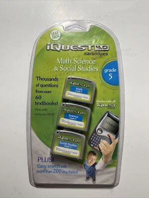 Leap Frog iQuest 4.0 Cartridges Math Science Social Studies Grade 5 Educational - Image 1 of 2