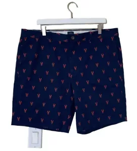 J. Crew Lobster Print Navy Red Cotton Chino Short Men's Size 38 - Picture 1 of 9