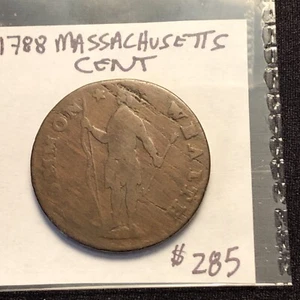 1788 Massachusetts Colonial Copper Cent - Picture 1 of 8