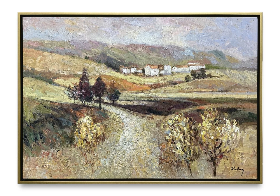 Hungryartist - Pintura al óleo original de campo sobre lienzo enmarcada 24x36 Foto 1 de 4