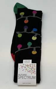 Men's Macy's ALFANI Spectrum Black Holiday Lights Dress Socks - $7.98 MSRP - Picture 1 of 4