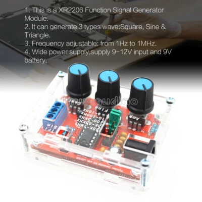 XR2206 1HZ-1MHZ Function Generator Signal Generator Sine Triangle Square Wave - Bild 1 von 4