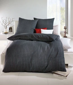 Biber Bettwäsche Set, Feinbiber, Kaeppel, Eternity Combo Fb. zinnfarben 2 tlg.