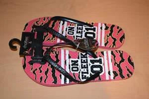 Damen Frauen Chatties schwarz rot auf Fleek 01 Flip Flops Sandalen M 7-8 - Bild 1 von 3