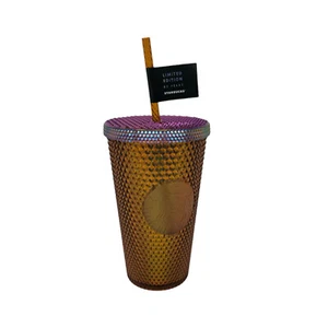 Bicchiere Starbucks edizione limitata 50° anniversario borchiato oro 16 oz grande - Foto 1 di 4