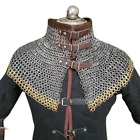 Chainmail Collar | 9 MM Flat Riveted With Brass Ring Zig Zag Bishops Mantle