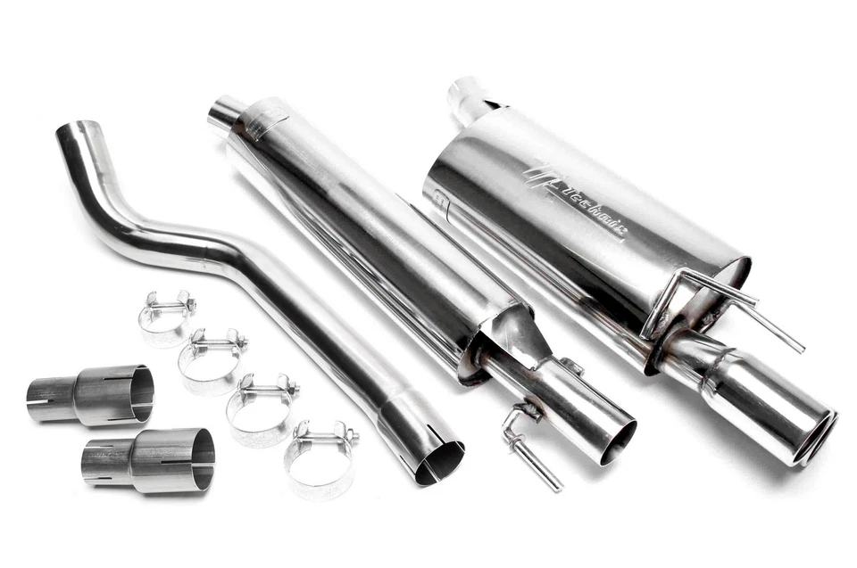 Impianto di scarico TA Technix 2x76 mm, bordato, Opel Corsa B, 93-00 - Immagine 1 di 1