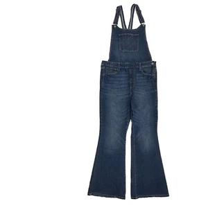 Celebrity Pink Flare Overalls Women's size 17 Dark Wash Blue Denim Jeans - Picture 1 of 5