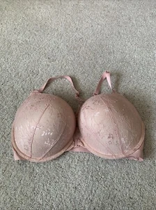 Victoria’s Secret Bombshell 36DD Pink Front Close Add 2 Cups Push Up Bra Lace - Picture 1 of 9