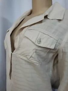 DA-NANG Women's Beige Cotton Henley W/Pockets Shirt Blouse Size XS #C - Picture 1 of 8