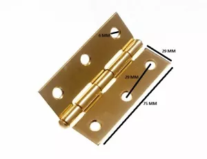 Cerniera butt perno sfuso cancello acciaio ottone placcato 75 mm + viti 2 paia - Foto 1 di 1