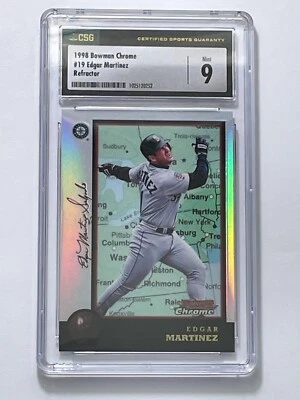 Edgar Martinez 1998 Bowman Chrome International Refractor CSG 9 MINT Mariners - Image 1 of 2