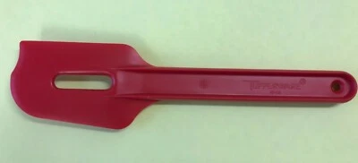 Tupperware Red Slotted Scraper Paddle Spatula Utinsel * - Image 1 of 2