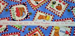 Fabric Michelle Worthen Apple Farm Cotton Fabric Robert Kaufman 43” X 2 Yard Vtg - Picture 1 of 2