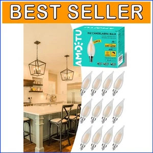 Dimmable E12 LED Candelabra Bulbs - Pack of 12, 2700K Warm Light for Chandeliers - Picture 1 of 11